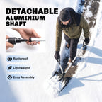 Heavy Duty Snow Shovel with 45cm Blade and Detachable Aluminum Handle