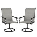 2-Piece Outdoor Patio Swivel Chairs, Gray