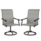 2-Piece Outdoor Patio Swivel Chairs, Gray