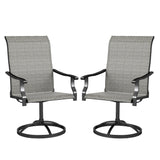 2-Piece Outdoor Patio Swivel Chairs, Gray