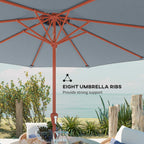 104'' x 104'' Patio Umbrella with Crank and Double Top, Light Grey