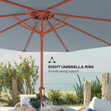 104'' x 104'' Patio Umbrella with Crank and Double Top, Light Grey