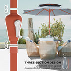 104'' x 104'' Patio Umbrella with Crank and Double Top, Light Grey