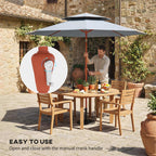 104'' x 104'' Patio Umbrella with Crank and Double Top, Light Grey