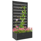 28" x 15" x 59" Raised Garden Bed with Trellis and Drain Gap, Black