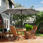 2.6 m Garden Parasol with Tilt, Crank, Vent & Aluminium Pole, Light Grey