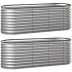 2pcs 6 x 2 x 2 ft Galvanized Raised Garden Beds, Silver