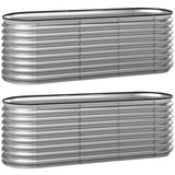 2pcs 6 x 2 x 2 ft Galvanized Raised Garden Beds, Silver