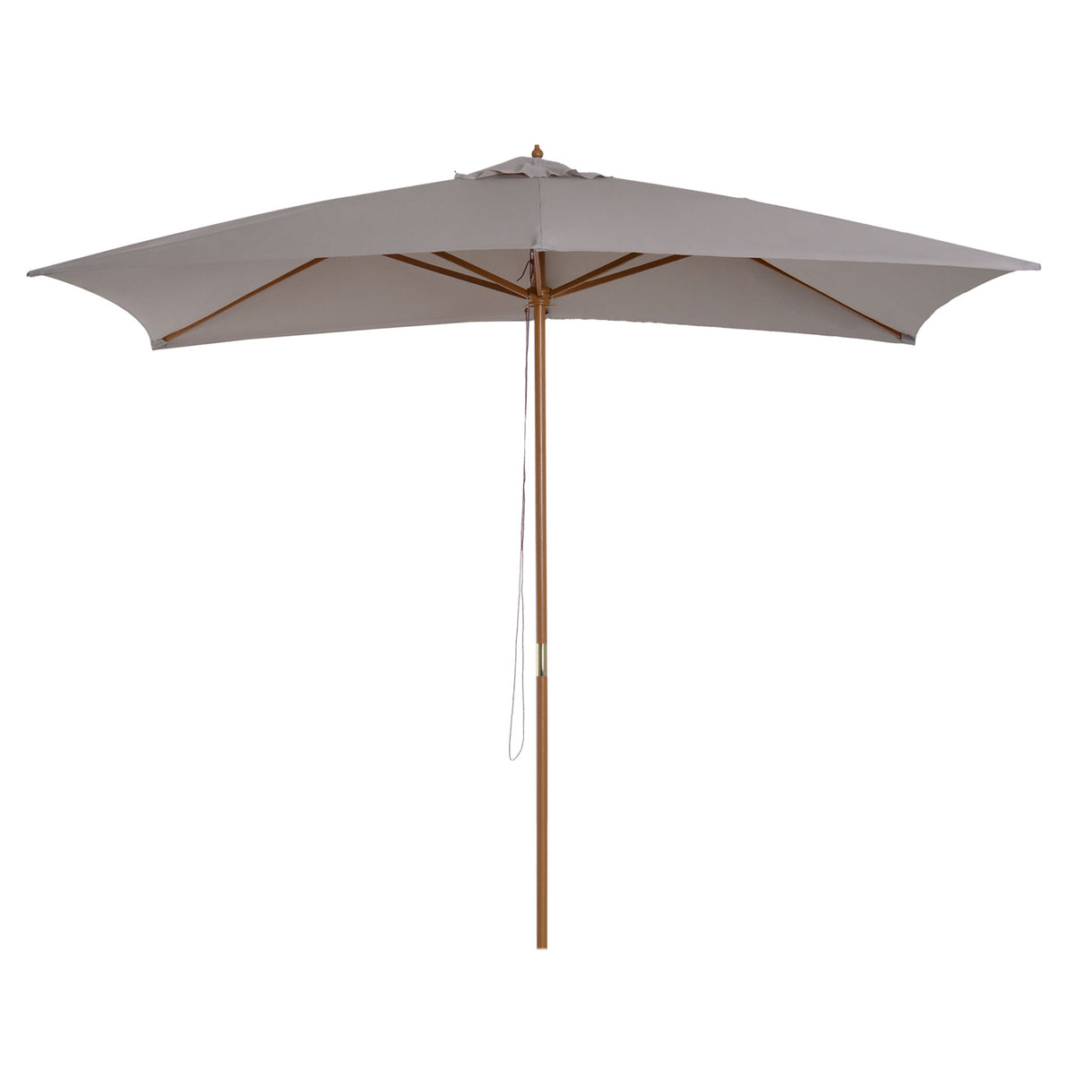7' x 10' Wooden Patio Umbrella with Top Vent, Grey