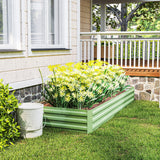 Galvanized Raised Garden Bed 8' x 3' x 1' for Vegetables, Flowers & Herbs, Light Green