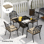 4-Piece Patio Chair Cushions Set with Ties, 19" x 19" x 4"