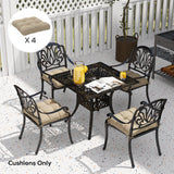 4-Piece Patio Chair Cushions Set with Ties, 19" x 19" x 4"