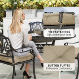 4-Piece Patio Chair Cushions Set with Ties, 19" x 19" x 4"