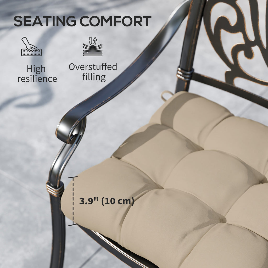 4-Piece Patio Chair Cushions Set with Ties, 19" x 19" x 4"