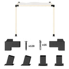 6 PCS Pergola Kit for 4" x 4" Lumber with 15° Slanted Roof, Black