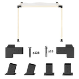 6 PCS Pergola Kit for 4" x 4" Lumber with 15° Slanted Roof, Black
