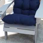 Tufted High-Back Adirondack Cushions Set of 2, Navy, with Ties & Non-Slip
