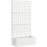 Galvanized Raised Garden Bed with Trellis, 35" x 16" x 70", White