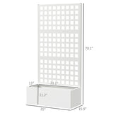 Galvanized Raised Garden Bed with Trellis, 35" x 16" x 70", White