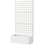 Galvanized Raised Garden Bed with Trellis, 35" x 16" x 70", White