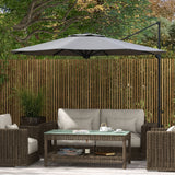 10ft Cantilever Patio Umbrella with 360° Rotation and Tilt, Grey