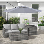 10ft Cantilever Patio Umbrella with 360° Rotation and Tilt, Grey