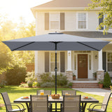 3 x 2 m Garden Parasol with Crank Handle and Tilt Function, Light Grey