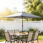 3 x 2 m Garden Parasol with Crank Handle and Tilt Function, Light Grey