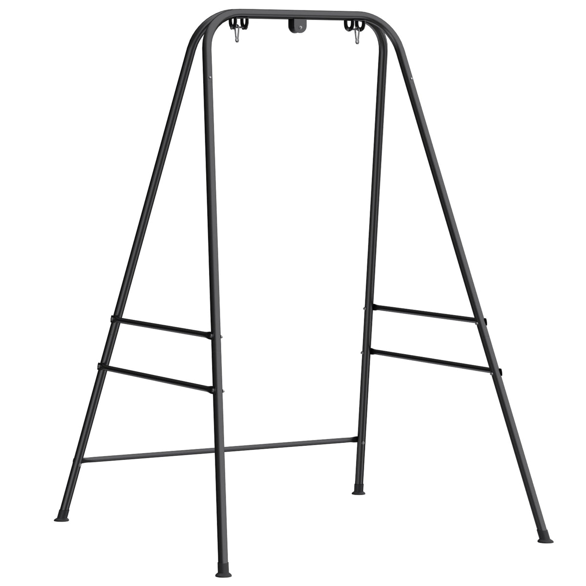 Hammock Chair Stand with Anti-Slip Pads and 2 Carabiners, Black