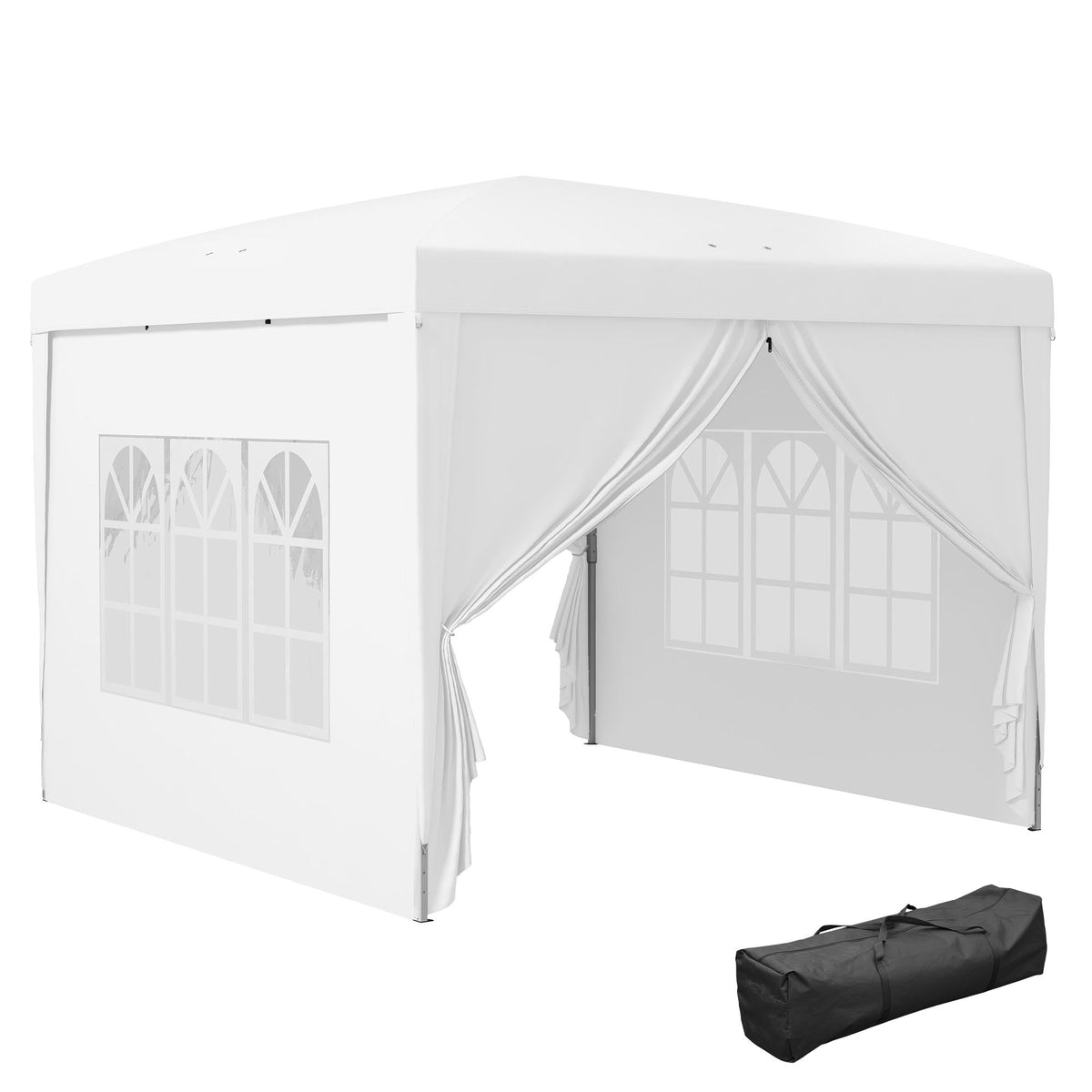 10' x 10' Outdoor Pop Up Party Tent Gazebo with Carrying Bag, White