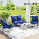 Set of 4 Outdoor Chair Cushions, 24" x 24", Navy Blue