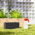 2 Pack 20" Railing Planter Boxes with Hooks and Drainage, Black