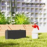 2 Pack 20" Railing Planter Boxes with Hooks and Drainage, Black