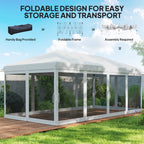 10' x 20' Pop-Up Canopy Tent with Removable Mesh Sidewalls and Carry Bag, White