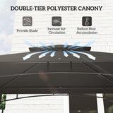 8' x 5' Grill Gazebo with Shelves and Baskets, Dark Gray