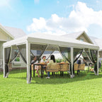10' x 20' Pop-Up Canopy Tent with Removable Mesh Sidewalls and Carry Bag, White