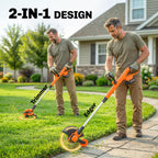 Cordless 2-in-1 Grass Trimmer & Edger with 2x4.0Ah Batteries, 25cm Cut
