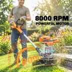 Cordless 2-in-1 Grass Trimmer & Edger with 2x4.0Ah Batteries, 25cm Cut