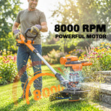 Cordless 2-in-1 Grass Trimmer & Edger with 2x4.0Ah Batteries, 25cm Cut