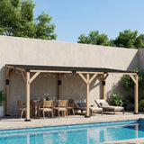 PerArbor 10' x 20' Wooden Lean-to Gazebo with Galvanized Steel Sloped Roof, Light Walnut