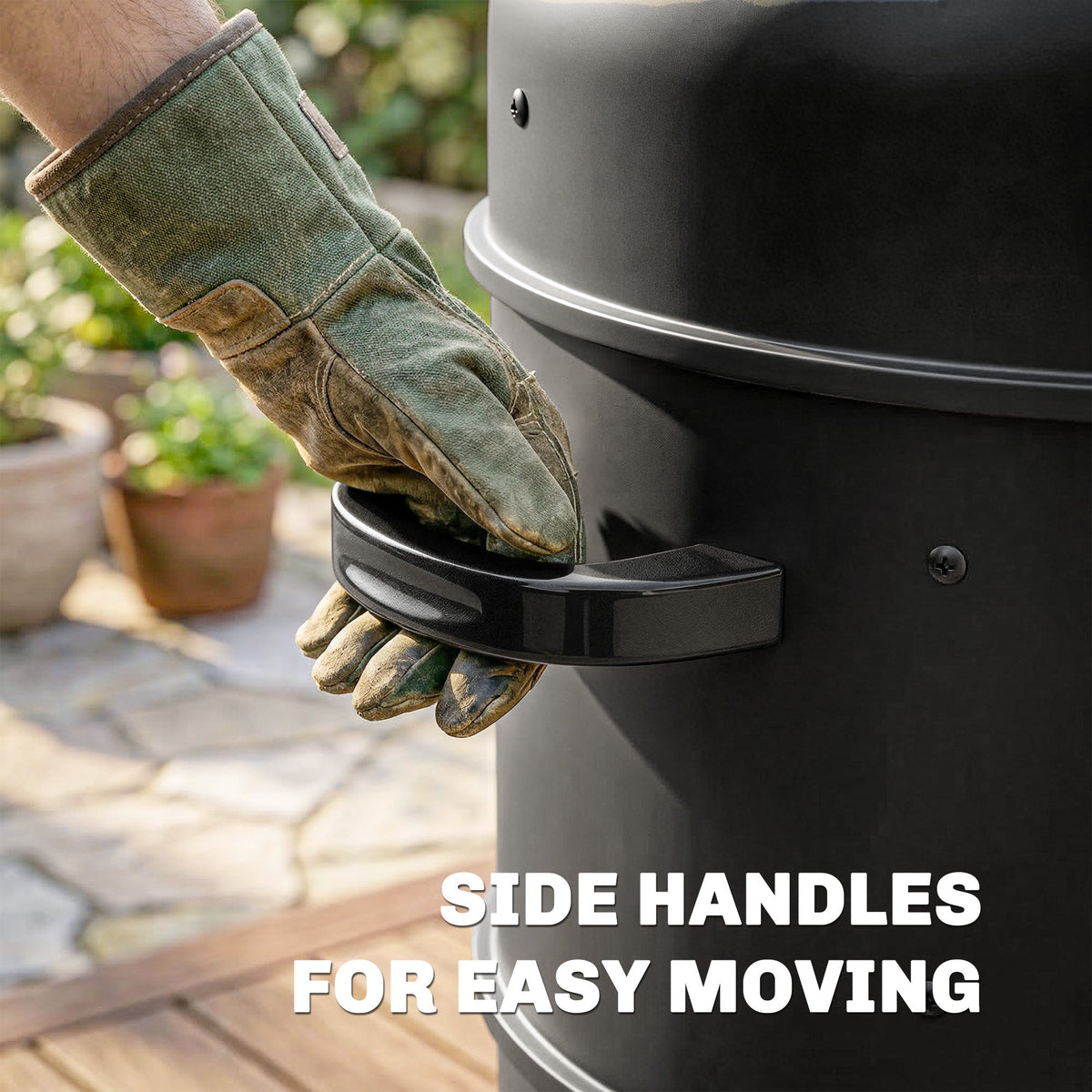 3-in-1 Vertical Charcoal Smoker with 2 Grill Grates