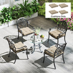 4-Piece Patio Chair Cushions Set with Ties, 19" x 19" x 4"