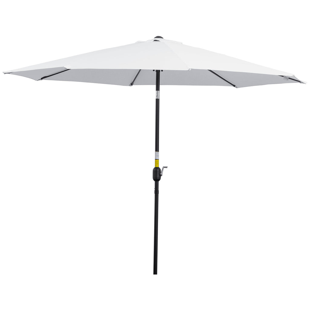 10' x 8' Round Market Umbrella with Crank and Tilt, White