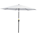 10' x 8' Round Market Umbrella with Crank and Tilt, White