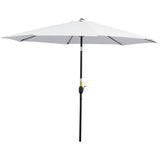 10' x 8' Round Market Umbrella with Crank and Tilt, White