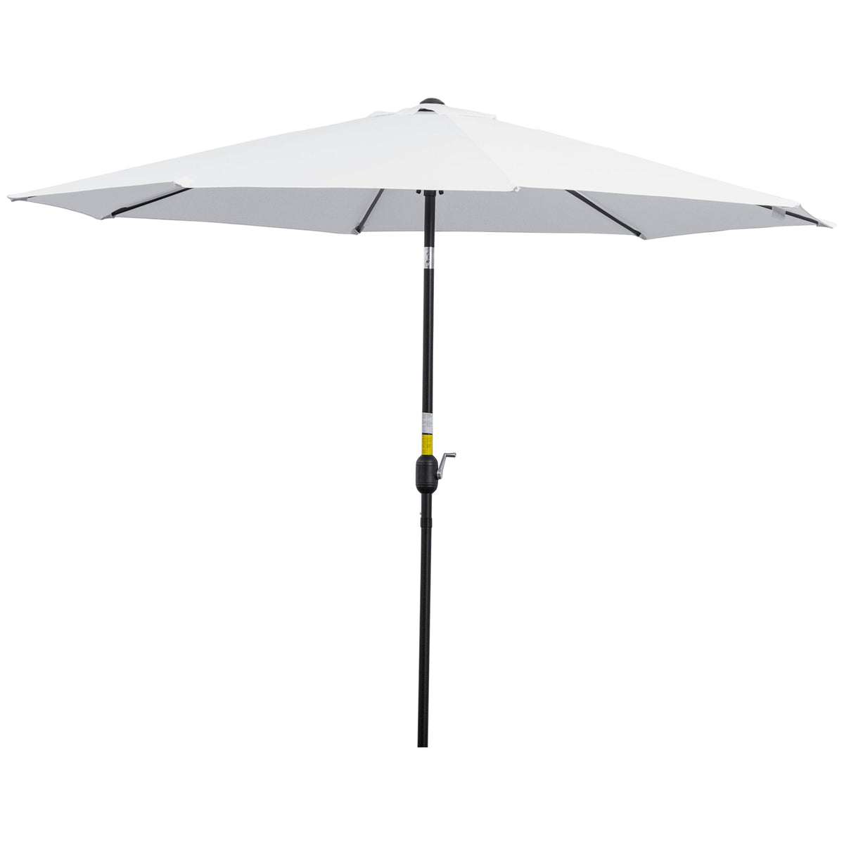 10' x 8' Round Market Umbrella with Crank and Tilt, White