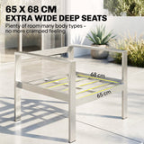 4-Seater Aluminium Sofa Set with Faux Wood Table and Olefin Cushions, Dark Grey