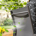Set of 2 Stackable Patio Dining Chairs with Mesh Seat, Dark Grey