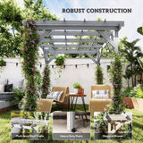 PerArbor 2 x 2m Wooden Pergola Kit with Stable Frame for Climbing Vines, Grey