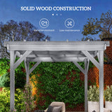 PerArbor 2 x 2m Wooden Pergola Kit with Stable Frame for Climbing Vines, Grey